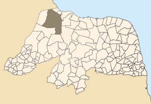Município de Mossoró em destaque no mapa do RN. (Foto: commons.wikimedia.org )
