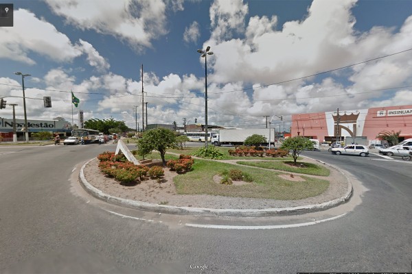 A rotatória será parcialmente bloqueada, no sentido São Gonçalo do Amarante-Ceará Mirim (Foto: Reprodução/Google Street View)